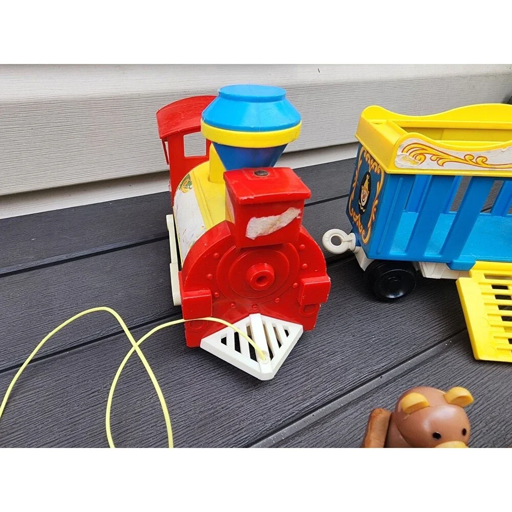 Vintage Fisher-Price Little People Circus Train #991 Toy Animal Zoo W/Animals +